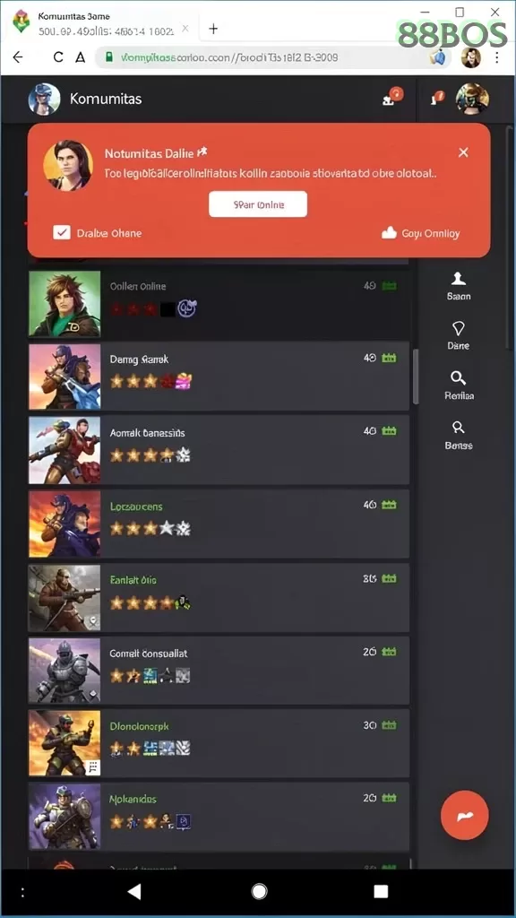 Cuplikan layar 8II — menu navigasi